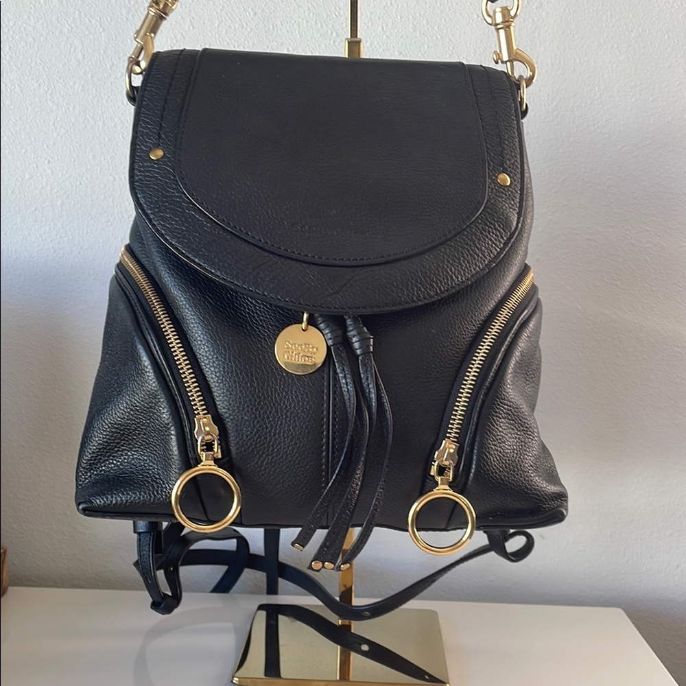 See By Chloe Leather Olga Backpack in Black/Gold Hardware, Excellent Condition - Picture 9 of 11